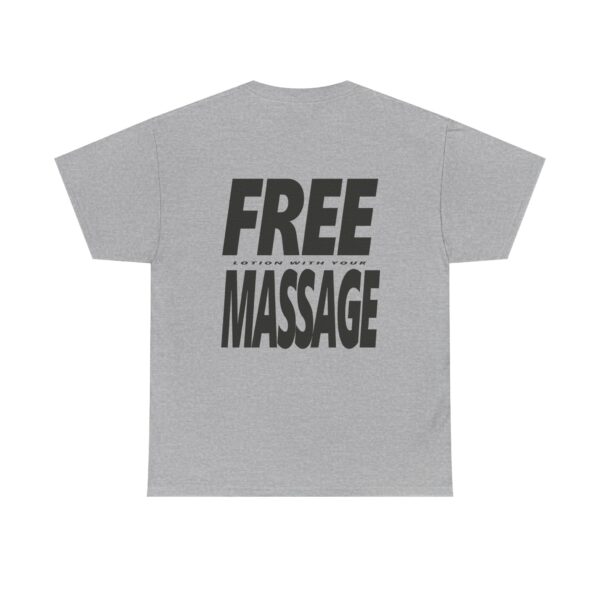 Free Lotion With Your Massage Black on Light Shirt - Unisex Heavy Cotton Tee - Image 12
