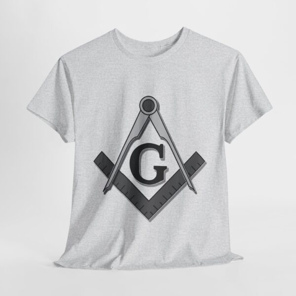 Square and Compass Freemasonry T-shirt - Unisex Heavy Cotton Tee - Image 2