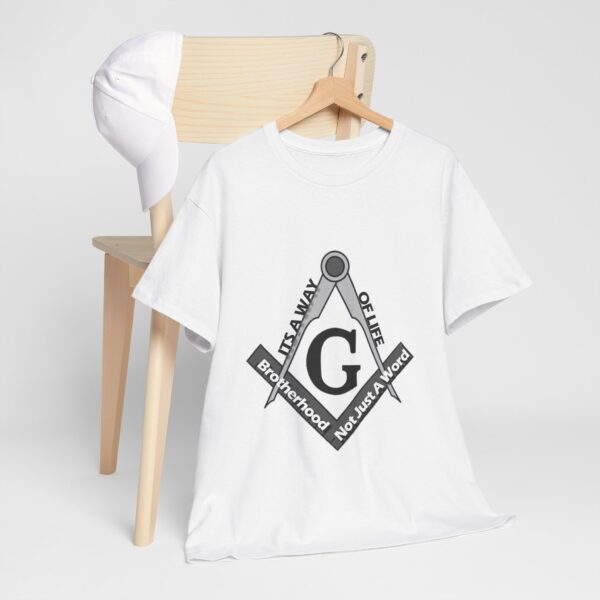 Brotherhood not just a word it's a way of life masonic t-shirt - Unisex Heavy Cotton Tee - Image 2
