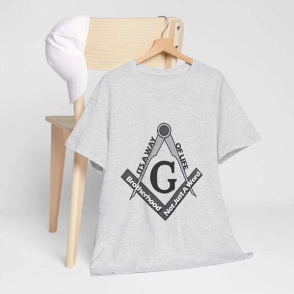 Brotherhood not just a word it's a way of life masonic t-shirt - Unisex Heavy Cotton Tee - Image 3
