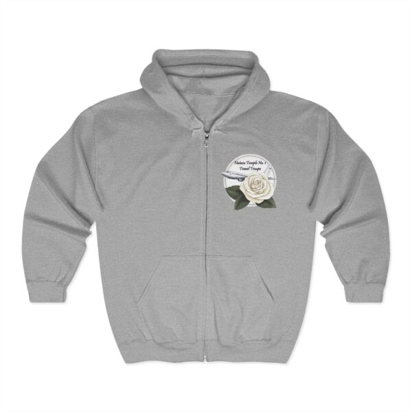 Hatasu Temple No. 1 Travel Troupe Unisex Heavy Blend™ Full Zip Hooded Sweatshirt - Image 2