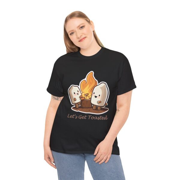 Let's Get Toasted Marshmallows by Campfire - Unisex Heavy Cotton Tee - Image 3