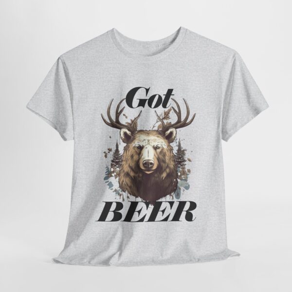 Got Beer? An animal called a Beer which is the head of a bear with deer antlers - Unisex Heavy Cotton Tee - Image 2