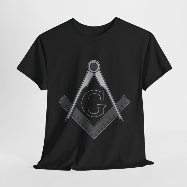 Square and Compass Freemasonry T-shirt - Unisex Heavy Cotton Tee - Image 3