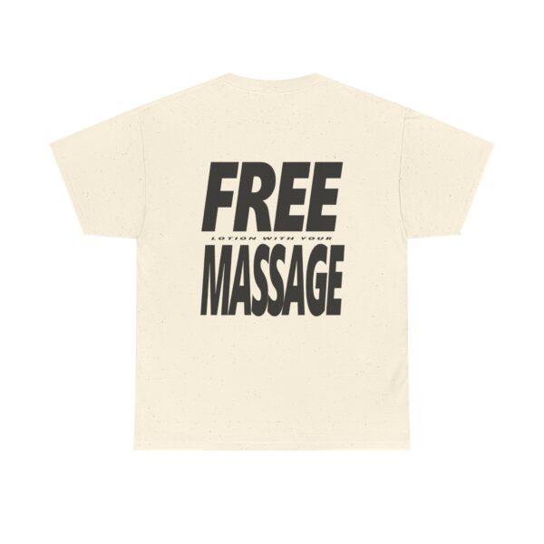 Free Lotion With Your Massage Black on Light Shirt - Unisex Heavy Cotton Tee - Image 14