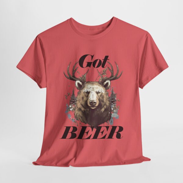 Got Beer? An animal called a Beer which is the head of a bear with deer antlers - Unisex Heavy Cotton Tee - Image 3