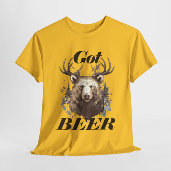 Got Beer? An animal called a Beer which is the head of a bear with deer antlers - Unisex Heavy Cotton Tee - Image 9