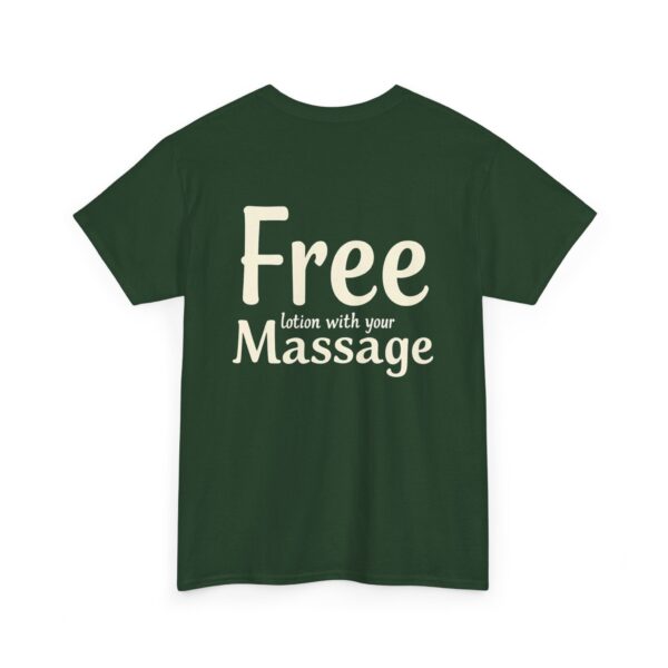 Free Lotion with Your Massage – Unisex Heavy Cotton Tee - Image 3