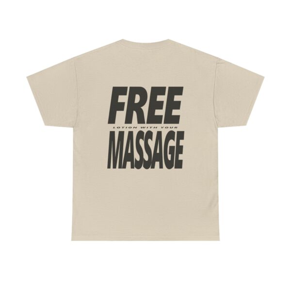 Free Lotion With Your Massage Black on Light Shirt - Unisex Heavy Cotton Tee - Image 8