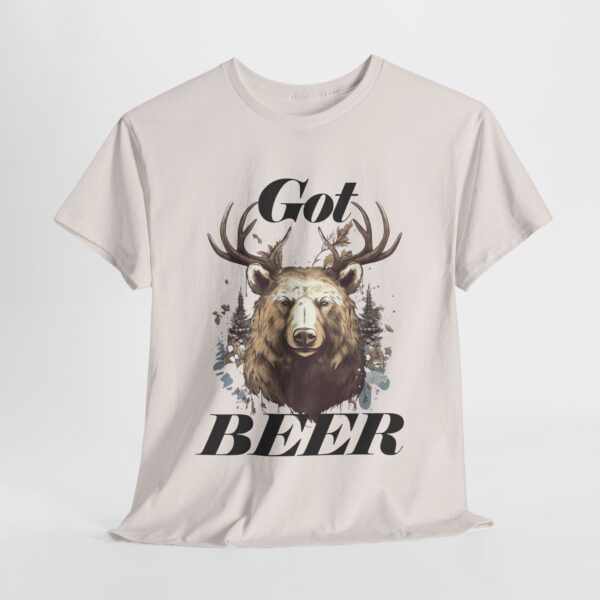 Got Beer? An animal called a Beer which is the head of a bear with deer antlers - Unisex Heavy Cotton Tee - Image 5