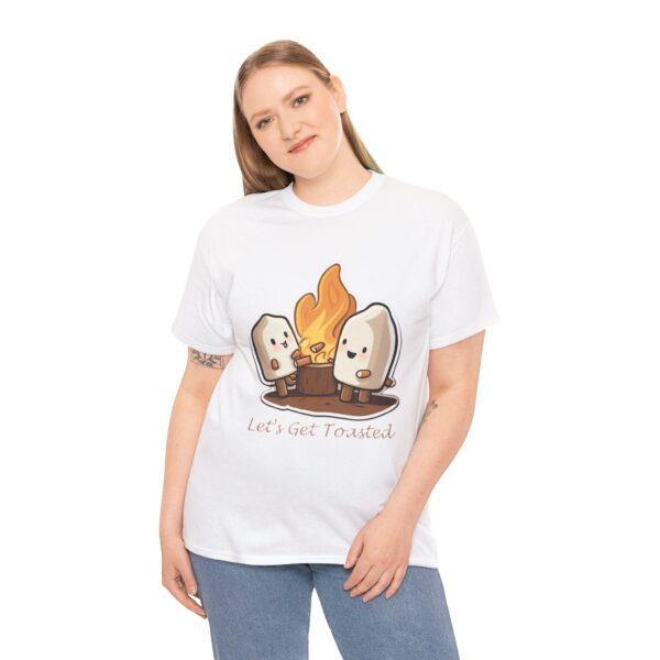 Let's Get Toasted Marshmallows by Campfire - Unisex Heavy Cotton Tee