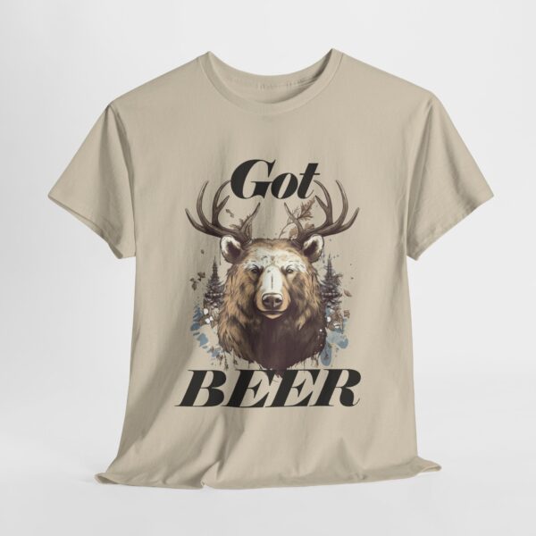 Got Beer? An animal called a Beer which is the head of a bear with deer antlers - Unisex Heavy Cotton Tee - Image 4