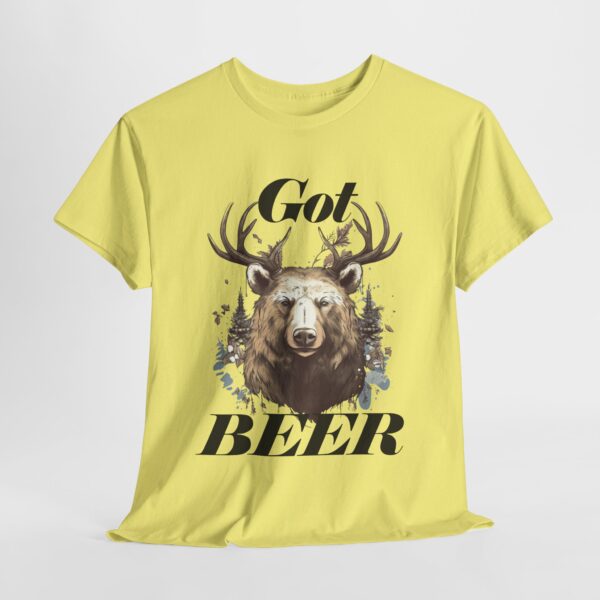 Got Beer? An animal called a Beer which is the head of a bear with deer antlers - Unisex Heavy Cotton Tee - Image 8