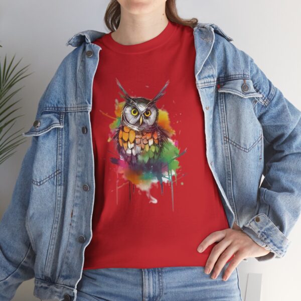Owl T-Shirt - Unisex Heavy Cotton Tee - Image 8