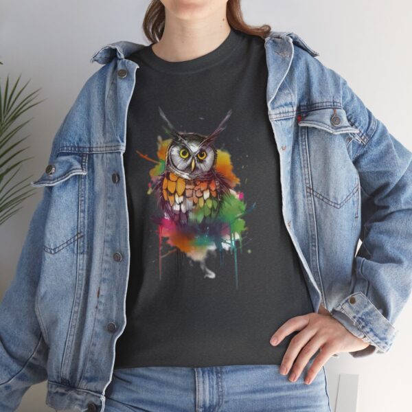 Owl T-Shirt - Unisex Heavy Cotton Tee - Image 5
