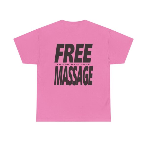 Free Lotion With Your Massage Black on Light Shirt - Unisex Heavy Cotton Tee - Image 20
