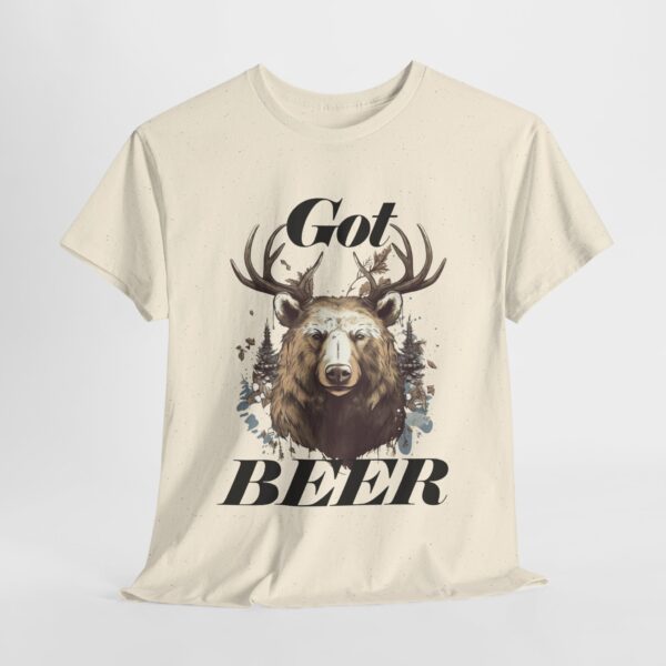Got Beer? An animal called a Beer which is the head of a bear with deer antlers - Unisex Heavy Cotton Tee - Image 7