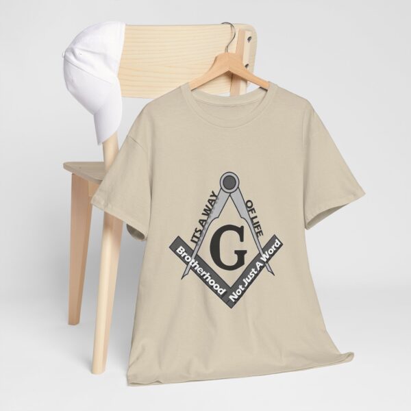 Brotherhood not just a word it's a way of life masonic t-shirt - Unisex Heavy Cotton Tee - Image 4
