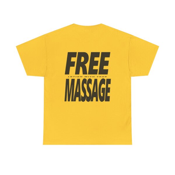 Free Lotion With Your Massage Black on Light Shirt - Unisex Heavy Cotton Tee - Image 18