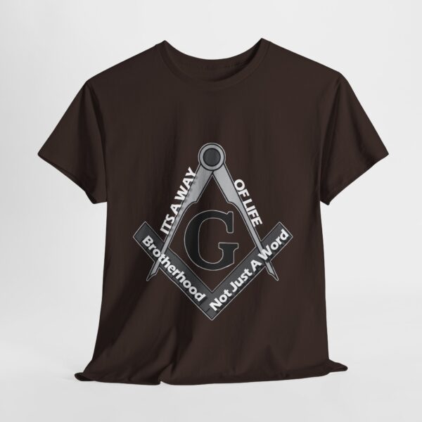 Brotherhood not just a word it's a way of life masonic t-shirt dark color shirts - Unisex Heavy Cotton Tee - Image 3