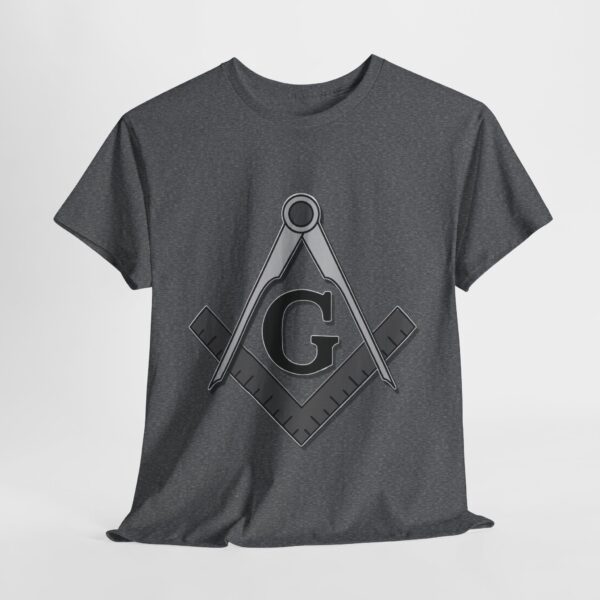 Square and Compass Freemasonry T-shirt - Unisex Heavy Cotton Tee - Image 6