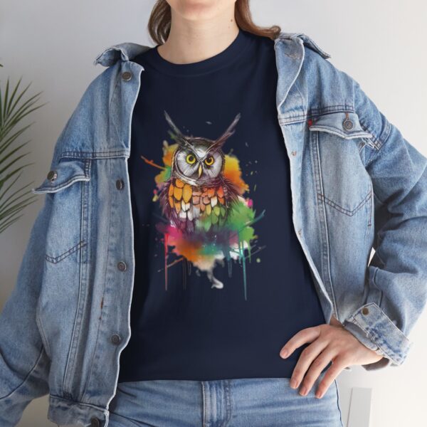 Owl T-Shirt - Unisex Heavy Cotton Tee - Image 7