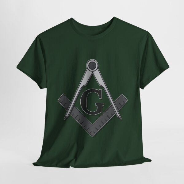 Square and Compass Freemasonry T-shirt - Unisex Heavy Cotton Tee - Image 5