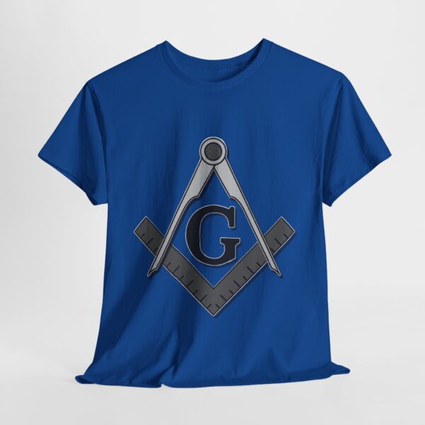 Square and Compass Freemasonry T-shirt - Unisex Heavy Cotton Tee - Image 8