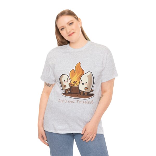 Let's Get Toasted Marshmallows by Campfire - Unisex Heavy Cotton Tee - Image 2